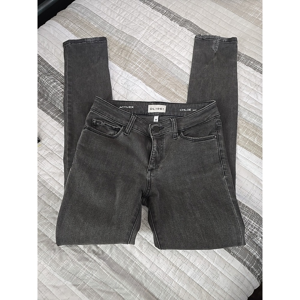 DL1961 Girls Distressed Gray Skinny Jeans Size 14 Or 26 Waist